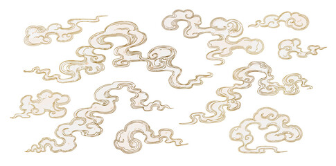 ぐにゃぐにゃ和雲セット_白