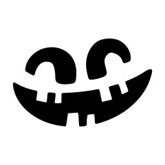 Funny and Scary Halloween Face Pumpkin Silhouettes