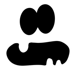 Funny and Scary Halloween cute Face Pumpkin Silhouettes