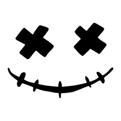 Scary Halloween Face Pumpkin Silhouettes