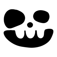 Funny and Scary Halloween cute Face Pumpkin Silhouettes