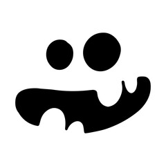 Funny and Scary Halloween cute Face Pumpkin Silhouettes