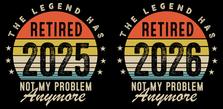 Humorous Cat Retirement Illustration Not My Problem Anymore Design