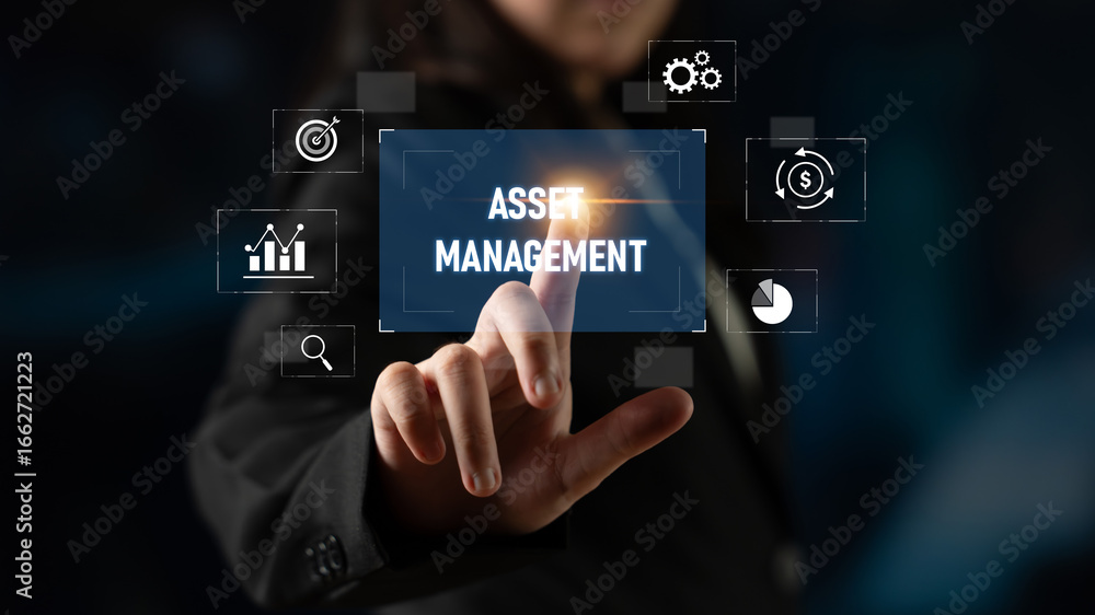 Aufkleber asset management system showing investment planning, financial goal tracking, roi analysis, and perf