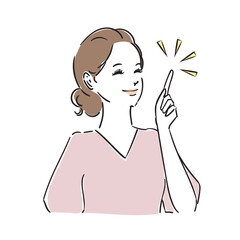 嬉しそうな表情でポーズをとる綺麗な女性
