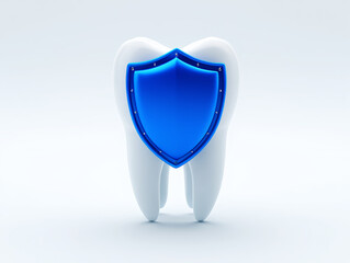 White tooth protected by blue shield protection