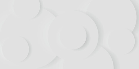 White abstract background with embossed 3D circle design. Simple and elegant geometric background collection. Vector VOL. 3
