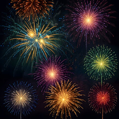 Obraz premium Fireworks show composition