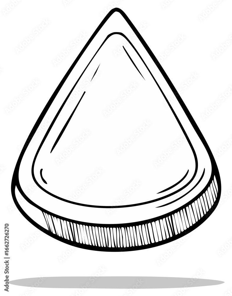 Poster hand drawn triangle shape with rounded top and textured base