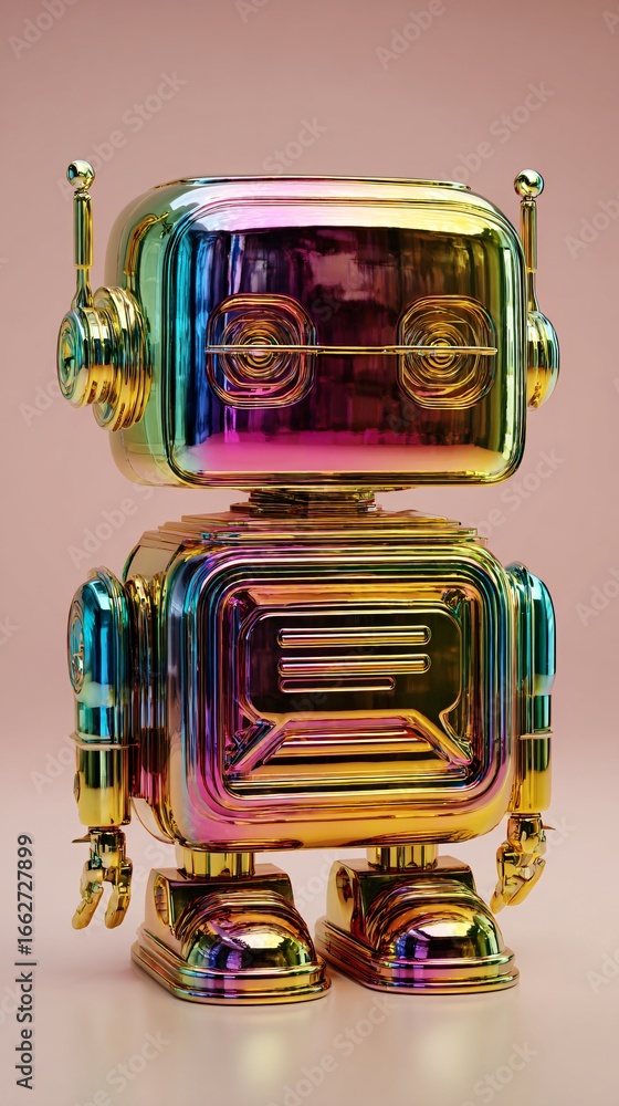 Poster 3d-rendered chatbot icon integrated with ai neural networks, bright and modern color tones, perfect 