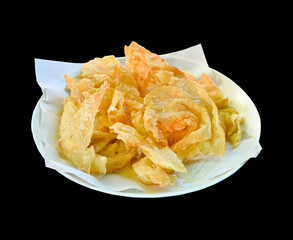 Roti with Sweetened Condensed Milk.Image of Roti canai with sugar and sweetened condensed milk,...