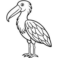 Shoebill line art vector