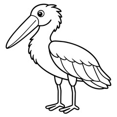 Shoebill line art vector