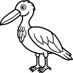 Shoebill line art vector
