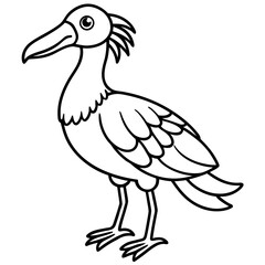 Shoebill line art vector