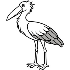 Shoebill line art vector