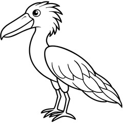 Shoebill line art vector