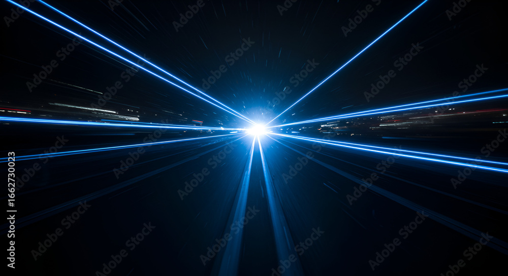 Poster abstract light trails: dynamic speed and futuristic motion in visual effect