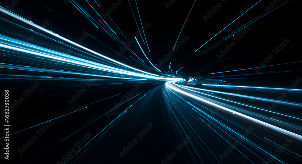 Poster abstract light trails in motion blur creating a futuristic cityscape design