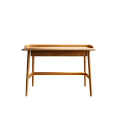 Fototapeta premium Modern Minimalist Light Oak Writing Desk with Single Drawer