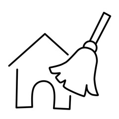 Cleaning broom icon vector