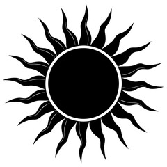 Sun vector silhouette black design white background