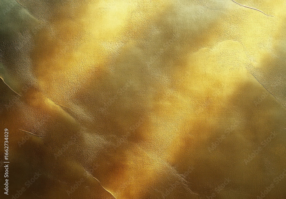 Poster close-up of textured golden surface with subtle cracks and light reflections creating a warm glowing