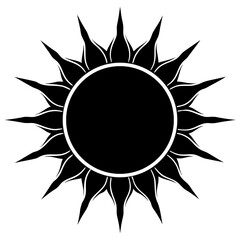 Sun vector silhouette black design white background