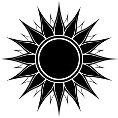 Sun vector silhouette black design white background