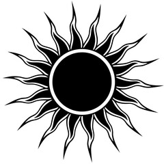 Sun vector silhouette black design white background