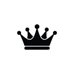 Royalty symbol Detailed black crown with spheres on a transparent background