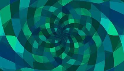 Abstract swirling pattern of teal and dark green polygons