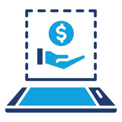 Digital Payments Flat Blue Icon