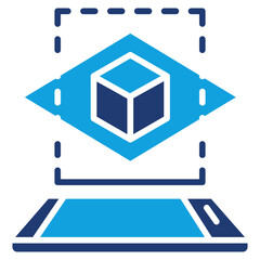 Augmented Reality Flat Blue Icon