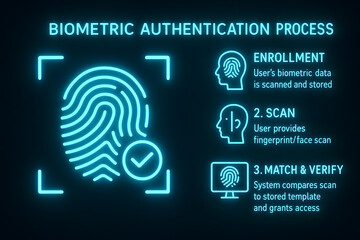 Biometric Authentication Process with Fingerprint and Facial Recognition for Cybersecurity