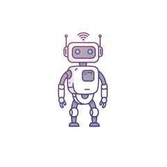 Friendly Pixel Art Robot Illustration