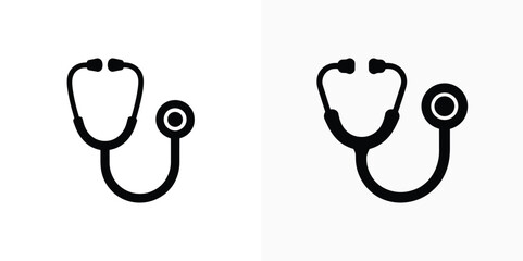 Stethoscope Silhouette on Transparent Background, Medical Device, Healthcare Symbol