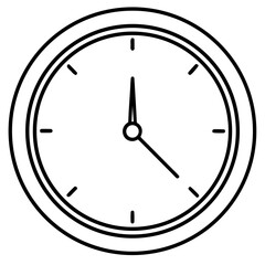 Minimalist Wall Clock line art vector