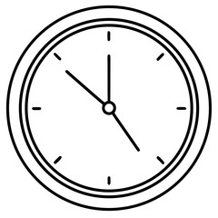 Minimalist Wall Clock line art vector