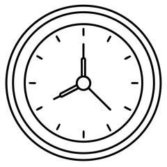 Minimalist Wall Clock line art vector
