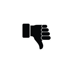 Thumb Down Hand Gesture Symbol Black Outline Icon on Transparent Background