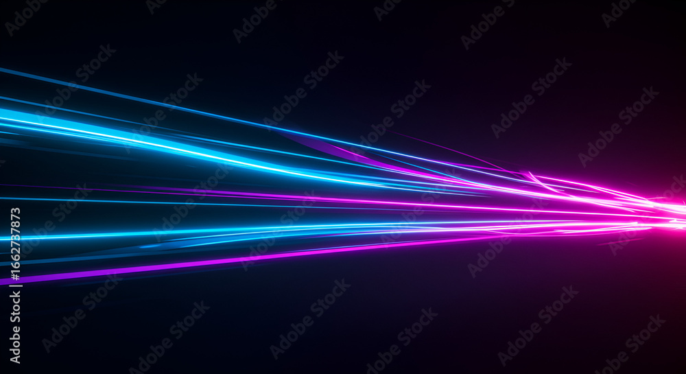 Poster dynamic streaks of neon light creating a modern abstract background design