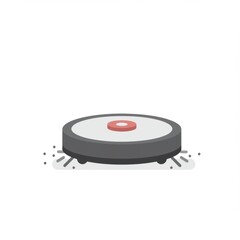 Pixel Art Robotic Vacuum Cleaner on White Background