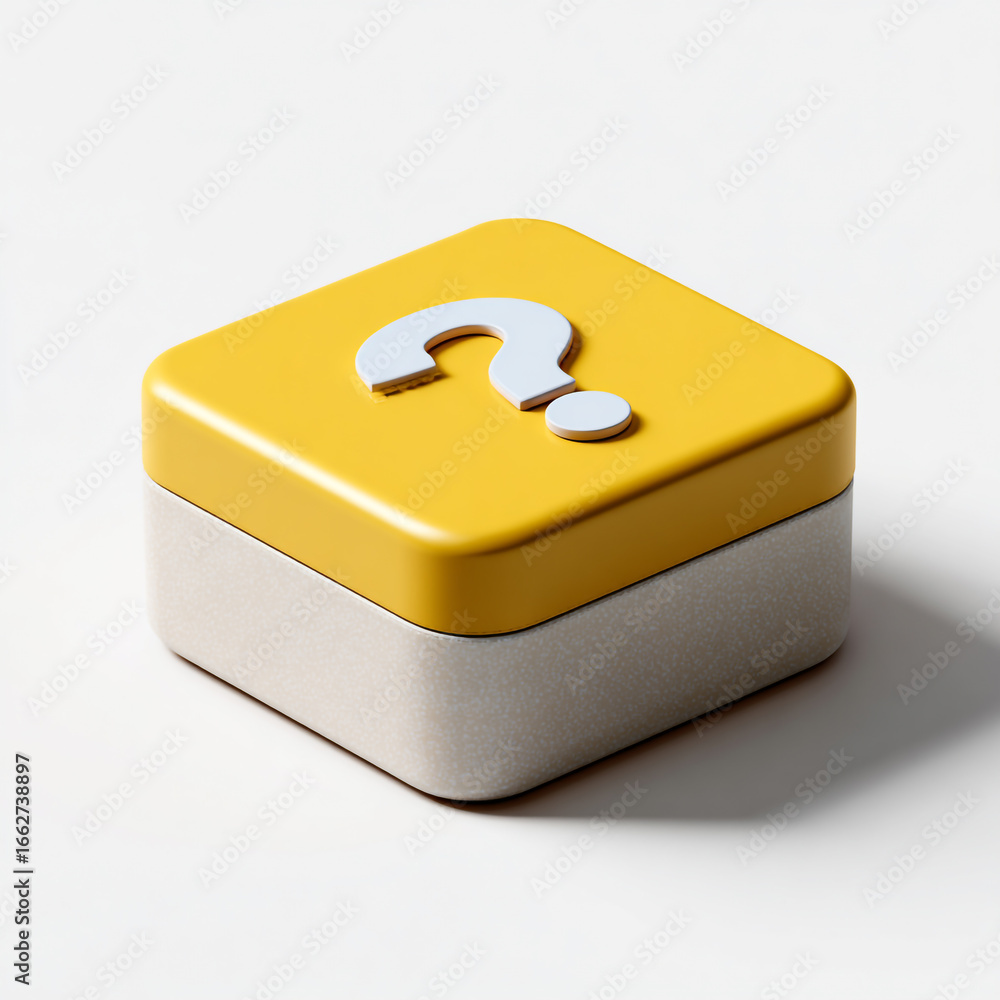 Aufkleber clear and professional question box on white, ready for digital or print use in tutorials, forms, or