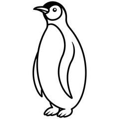 Obraz premium emperor-penguin-line-art-vector