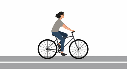 Obraz premium girl on bicycle