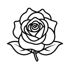 rose art line vector