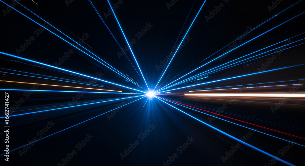 Poster futuristic light trails creating a sense of speed and dynamic movement