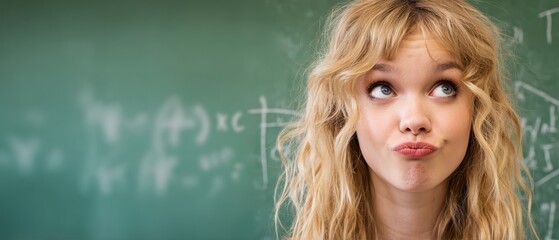 The thoughtful student pondering ideas in a vibrant classroom setting.