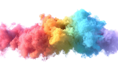Colorful cloud-like smoke formation